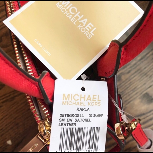 NWT Michael Kors red crossbody satchel purse - Picture 3 of 12
